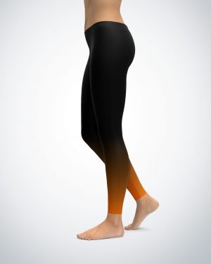 Orange and Black Ombre Sunset Leggings