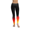 Fiery Black Red Yellow Gradient Pattern Leggings Yoga Pants, Leggings, Yoga Pants, Tights, workout pants, workout clothes, dance pants, designer tights, stretchy printed leggings, roller derby, rollerderby, cosplay, volleyball, running pants, crossfit, yoga, tribal, patterned, printed cut and sewn in the USA, american made, stretchy, festival, rave, Spirit West Designs Outdoor Adventure Apparel and Home Decor