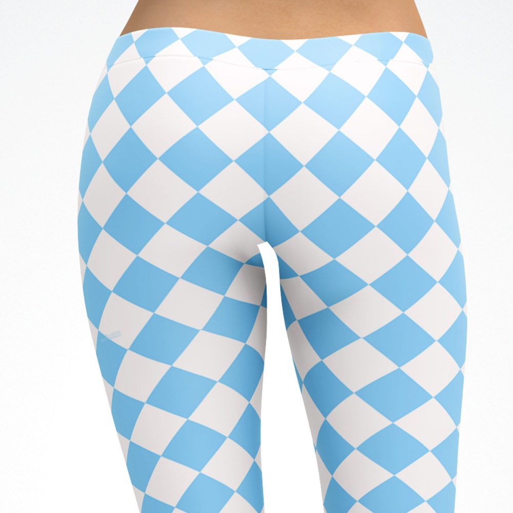 Argyle Blue and White Leggings