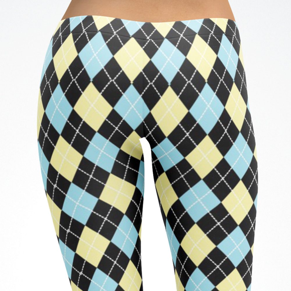 Argyle Leggings Black Blue and Yellow