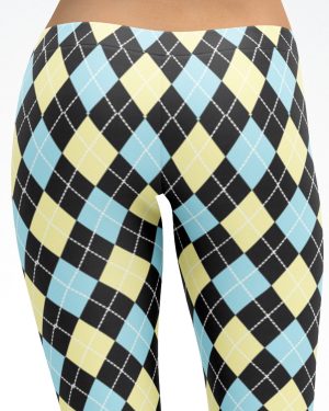 Argyle Leggings Black Blue and Yellow