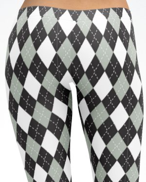 Argyle Black and White Leggings