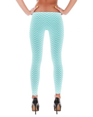 Blue Chevron Yoga Pants Leggings