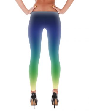 Ombre Blue Green Yellow Leggings