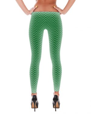 Green Chevron Yoga Pants Leggings