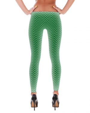 Green Chevron Yoga Pants Leggings