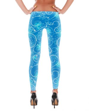 Blue Swirly Leggings