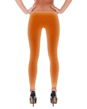 Orange Chevron Yoga Pants Leggings