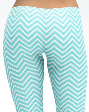 Blue Chevron Yoga Pants Leggings