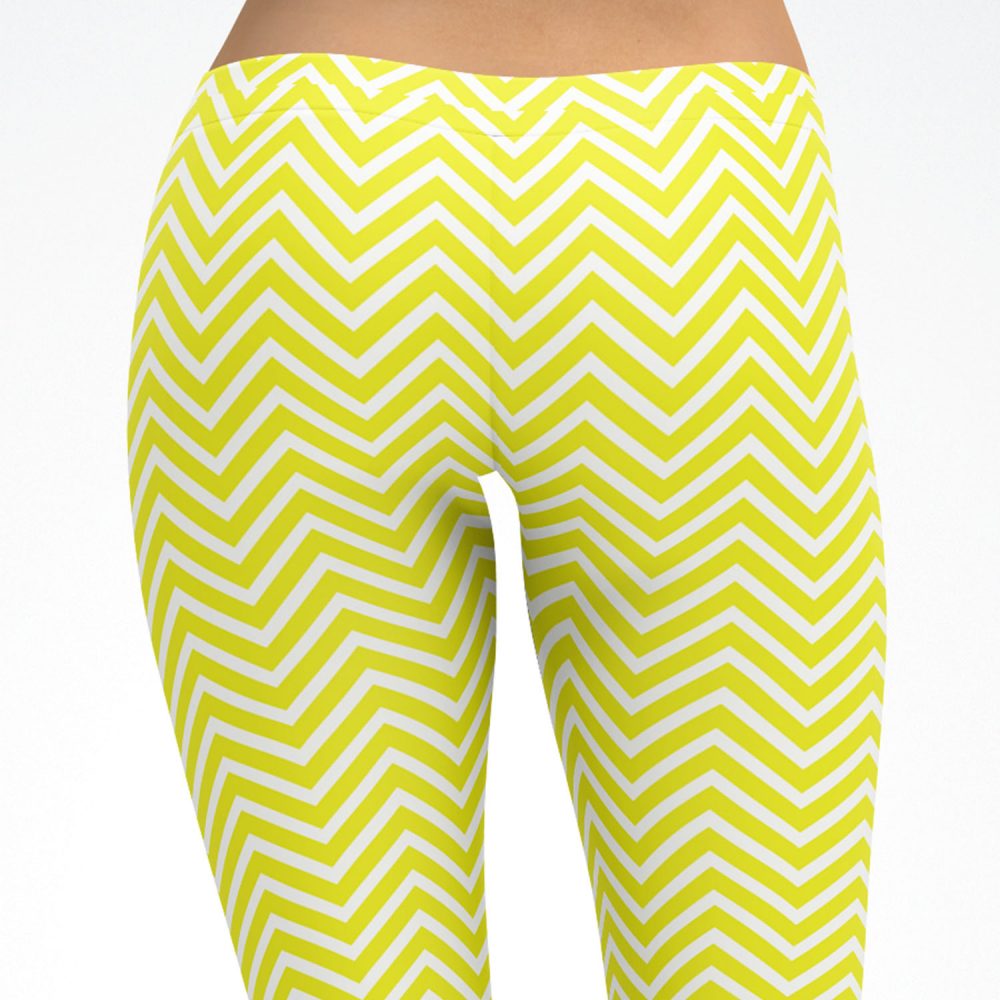 Yellow Chevron Yoga Pants Leggings