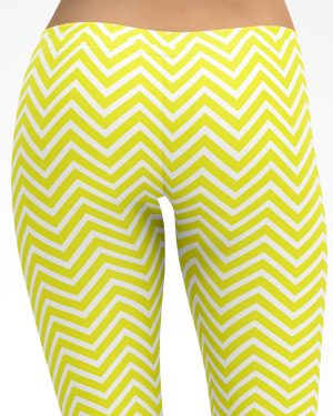 Yellow Chevron Yoga Pants Leggings