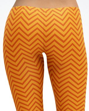 Orange Chevron Yoga Pants Leggings