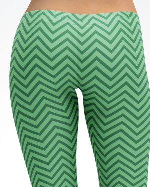 Green Chevron Yoga Pants Leggings