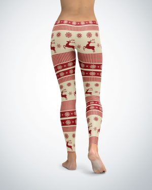 Christmas Reindeer pattern Leggings / Yoga Pants