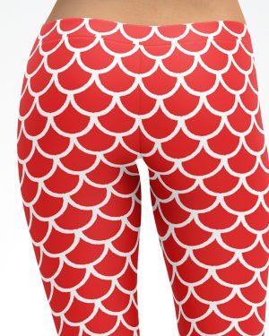 Red Mermaid Leggings / Yoga Pants