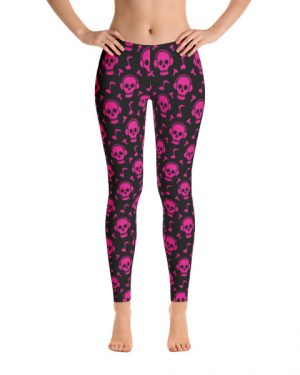 Pink Skull Beats Leggings