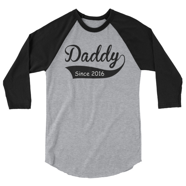 Daddy Since 2016! 3/4 Sleeve Raglan Baseball T Shirt great for New dads, papas or grandpas. colored sleeves, different colour sleeve, LGBTQ, Rainbow Lips, Rainbow shirts, shirt shirts, & t shirts, t shirt apparel, Anti-Trump, Political tee, political shirt, protest tee, protest t-shirt, protest shirt, cool graphic funny shirt, funny shirts for teenagers, omical funniest t-shirt, funky workout shirt, weightlifting, weightlifter, runner, running, clothing, Outdoor wilderness camping apparel by Spirit West Designs, Why fit in when you can stand out!