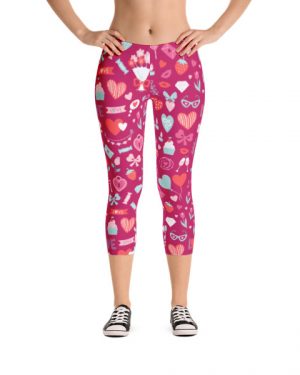Hearts and Bows Capri Leggings
