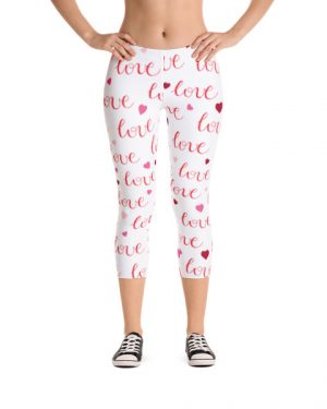 White Love Capri Leggings