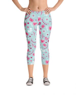 Blue Love Lock Capri Leggings