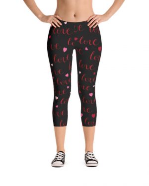 Black Love Capri Leggings