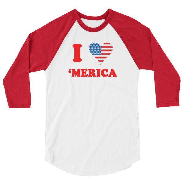 I Love 'merica, BBQ, Beer BBQ and Sparklers 3/4 Sleeve Raglan Baseball Fourth of July T Shirt, Independance day, 4th of July Tee Shirt, red white and blue, patriotic, vacation, holiday, mothers day, birthday, christmas, colored sleeves, different colour sleeve, shirt shirts, tshirt, tee, t shirts, t shirt apparel, protest shirt, cool graphic funny shirt, funny shirts for teenagers, Camping Shirt, Glamping T-Shirt, Camping Tee, Camper, RV, Trailer, Funny Camping Shirt, I love Glamping sirt, glamping, glamp, glamper, camp, camping, camper, campfire, roasting marshmallows, marshmallow, hot dog, weiner, weiner roasting stick, tent, lantern, sleeping bag, canteen, outdoor, sleeping under the stars, comical funniest t-shirt, funky workout shirt, weightlifting, weightlifter, runner, running, clothing, Outdoor wilderness camping apparel by Spirit West Designs, Why fit in when you can stand out!