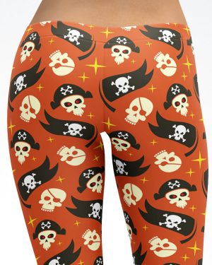 Pirate Skulls Biker Capri Leggings