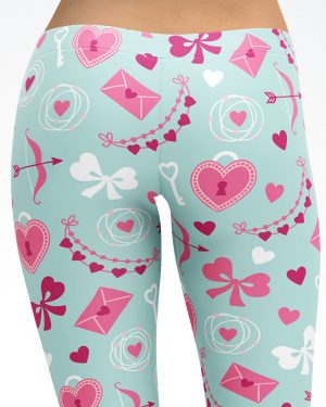 Blue Love Lock Capri Leggings