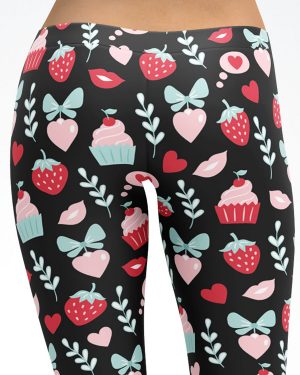 Cupcakes and Strawberries Capri Leggings