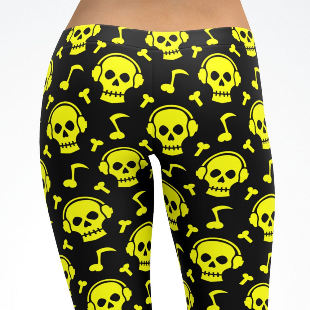 Yellow Skull Beats Leggings