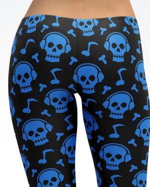 Blue Skull Beats Capri Leggings