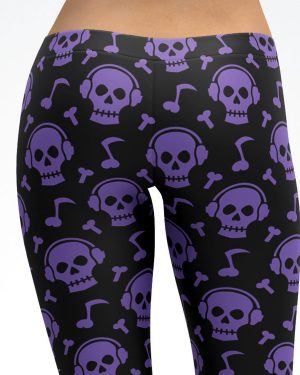 Purple Skull Beats Capri Leggings