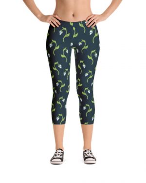 Skull Flower Capri Leggings