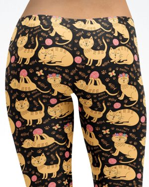 Orange Cats Capri Leggings