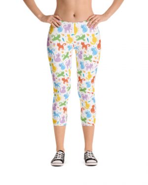 Cute Colorful Cats Capri Leggings