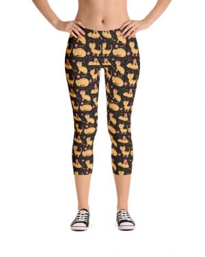 Orange Cats Capri Leggings