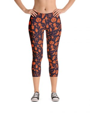 Spooky Halloween Capri Leggings