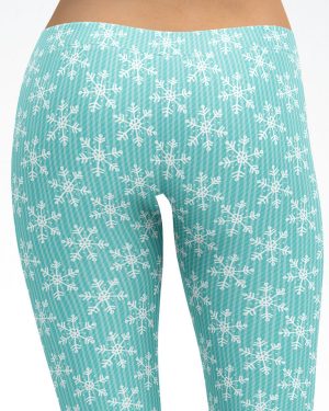 Christmas Blue Snowflake Leggings