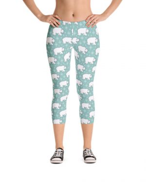 Blue Polar Bear Capri Leggings