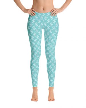 Christmas Blue Snowflake Leggings