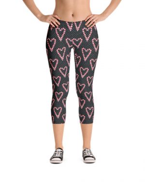 CandyCane Hearts Capri Leggings