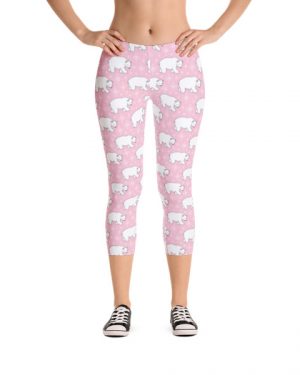 Pink Polar Bear Capri Leggings