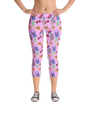 Pink Beach Party Capri Leggings