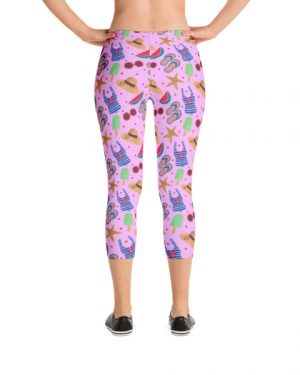 Pink Beach Party Capri Leggings