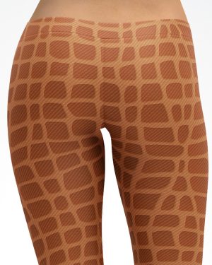 Brown Crocodile Skin Leggings Yoga Pants