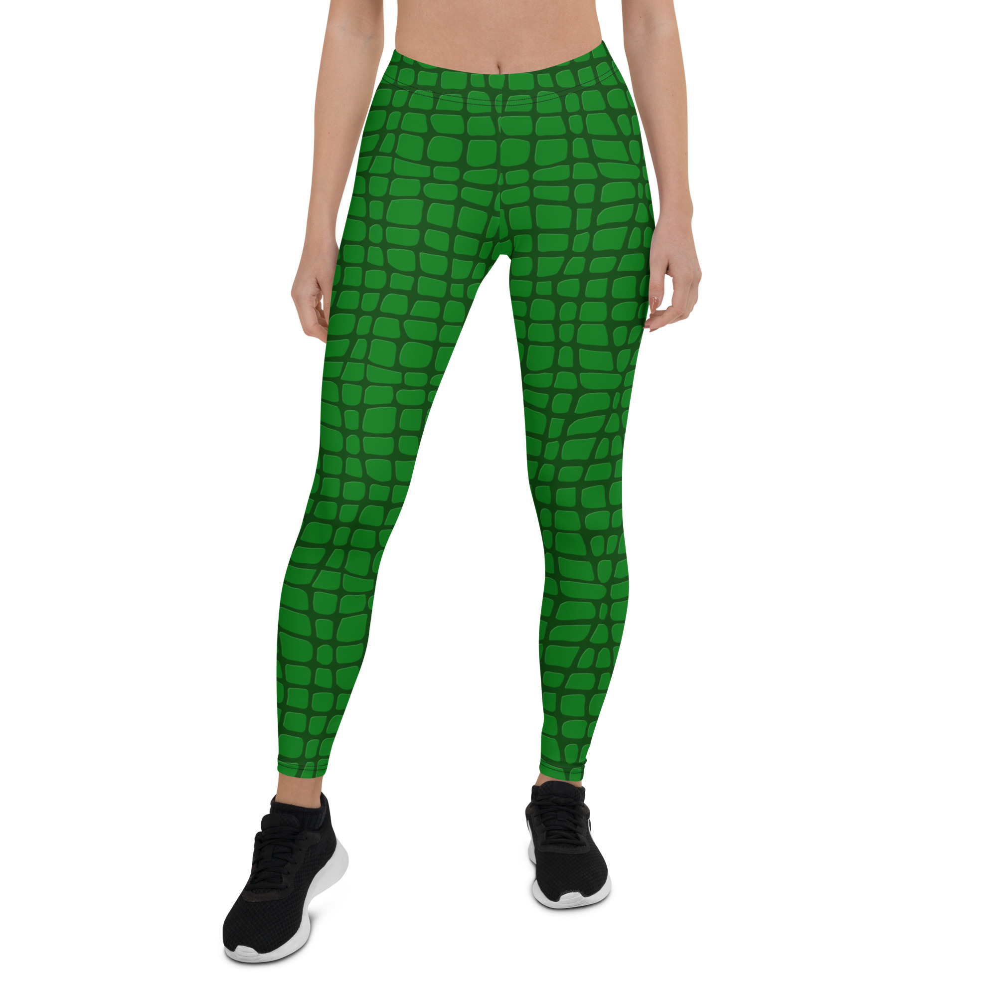 Leggings | Green Crocodile Skin Pattern by Pixaroma - Large - Society6