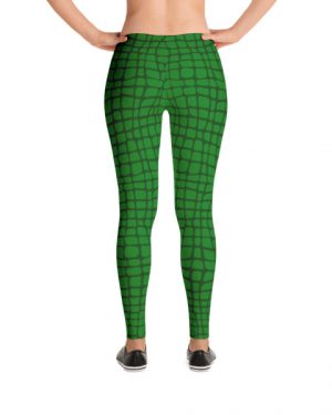 Green Crocodile Skin Leggings Yoga Pants