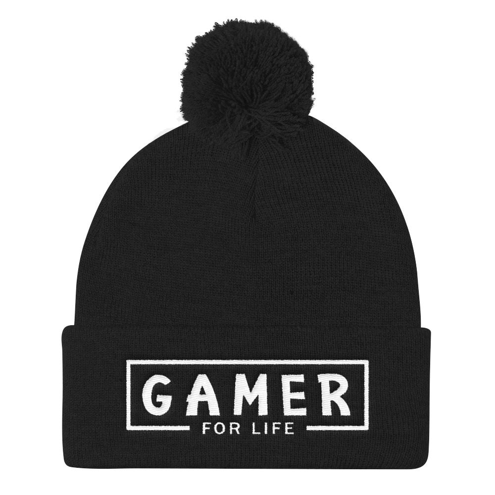 Gamer For Life Pom Pom Knit Cap - Image 2