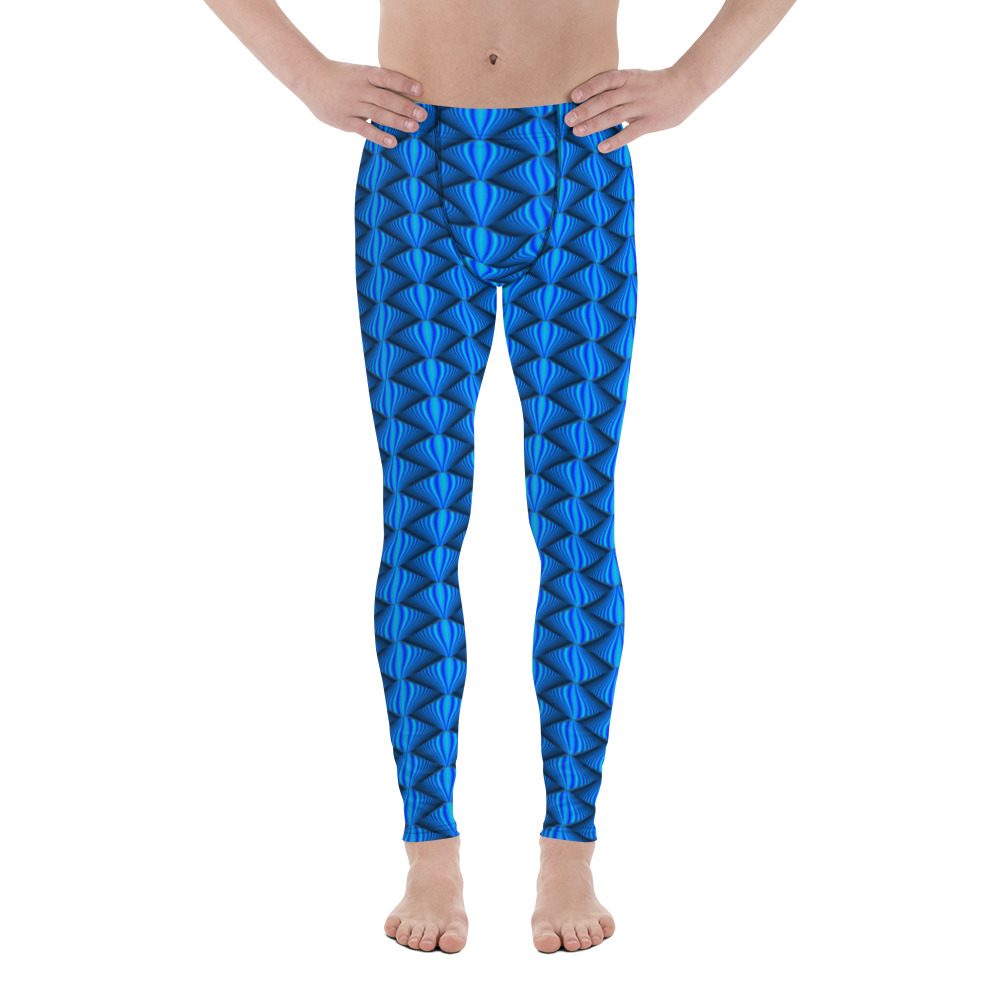 Men's Leggings, Blue Wave Workout, Dance, Rave Festivals and MMA Meggings