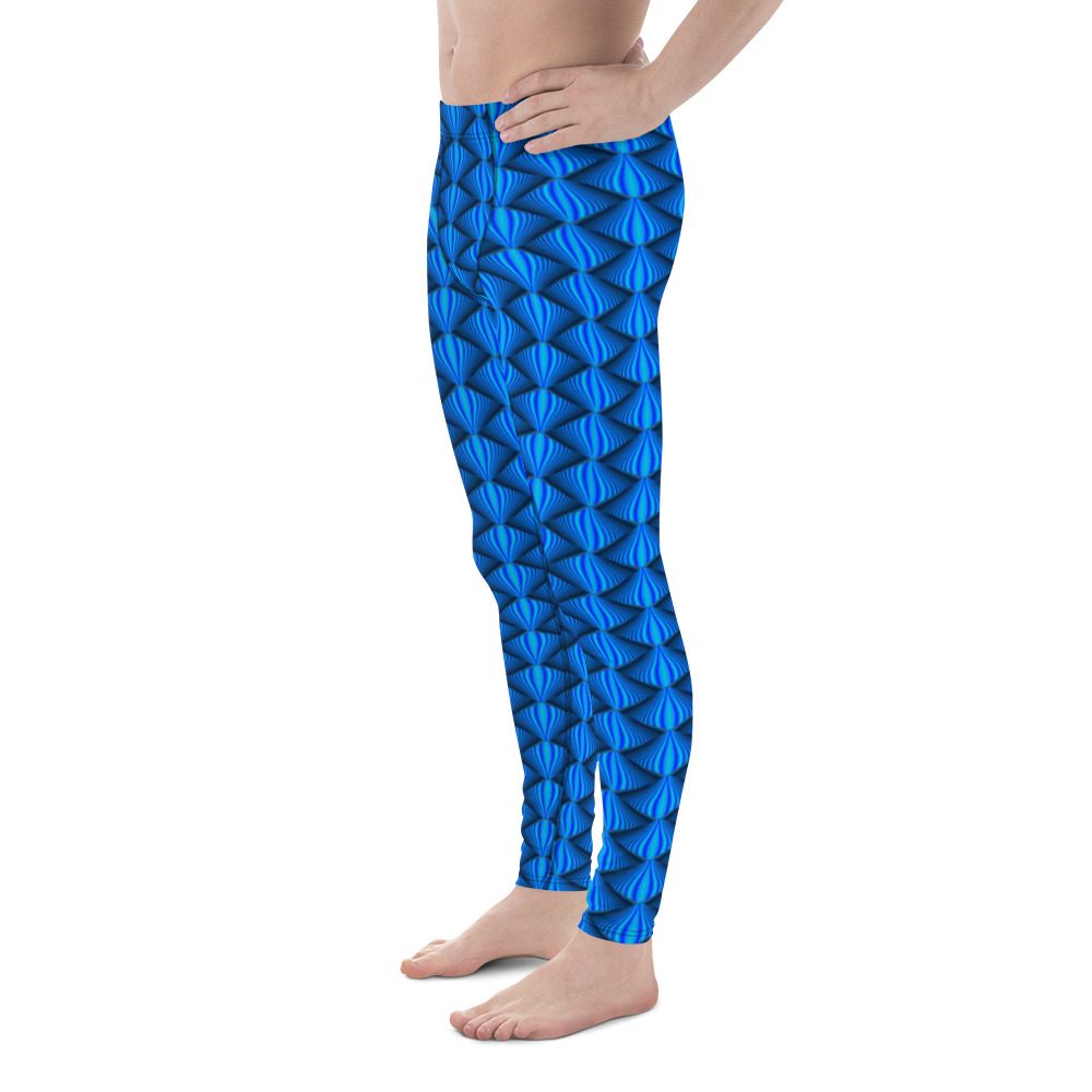 Men's Leggings, Blue Wave Workout, Dance, Rave Festivals and MMA Meggings - Image 3